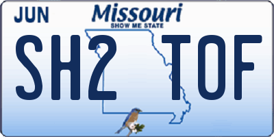 MO license plate SH2T0F