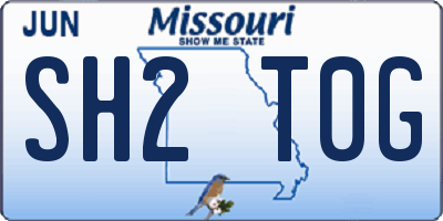 MO license plate SH2T0G