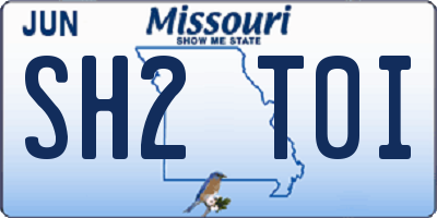 MO license plate SH2T0I