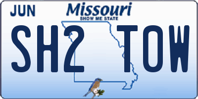 MO license plate SH2T0W