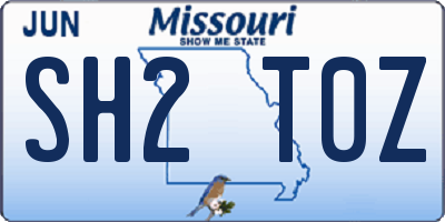 MO license plate SH2T0Z