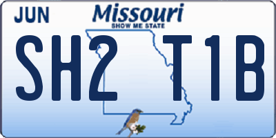 MO license plate SH2T1B