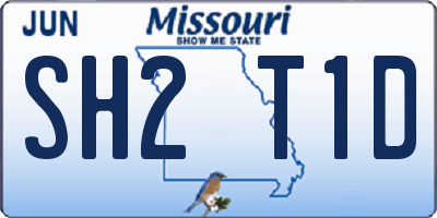 MO license plate SH2T1D
