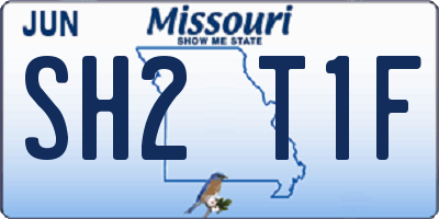 MO license plate SH2T1F