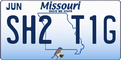 MO license plate SH2T1G