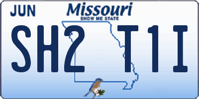 MO license plate SH2T1I
