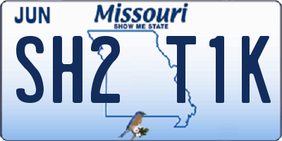MO license plate SH2T1K