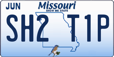 MO license plate SH2T1P