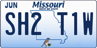 MO license plate SH2T1W