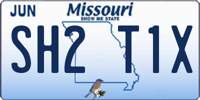 MO license plate SH2T1X