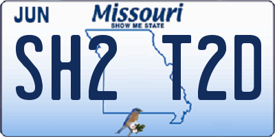 MO license plate SH2T2D