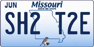 MO license plate SH2T2E