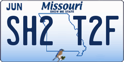 MO license plate SH2T2F