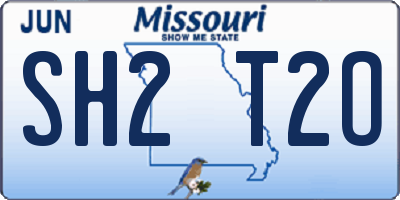 MO license plate SH2T2O