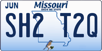 MO license plate SH2T2Q