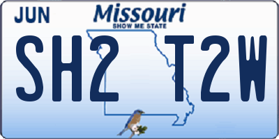MO license plate SH2T2W