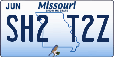 MO license plate SH2T2Z