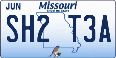MO license plate SH2T3A