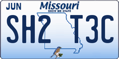 MO license plate SH2T3C