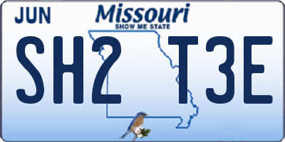 MO license plate SH2T3E