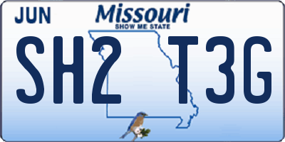 MO license plate SH2T3G