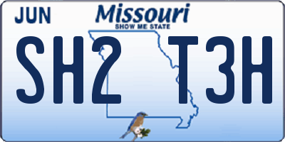 MO license plate SH2T3H