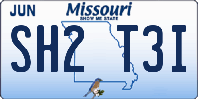 MO license plate SH2T3I