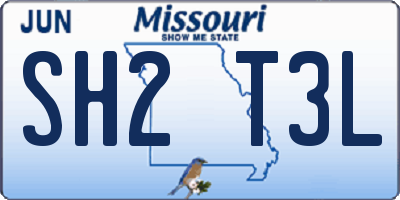 MO license plate SH2T3L