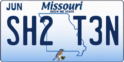 MO license plate SH2T3N