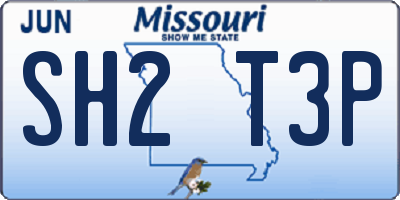 MO license plate SH2T3P
