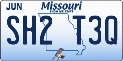 MO license plate SH2T3Q