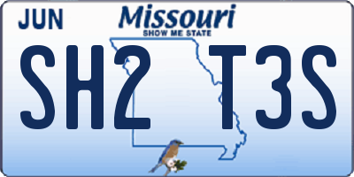 MO license plate SH2T3S