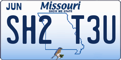 MO license plate SH2T3U
