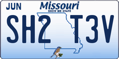 MO license plate SH2T3V