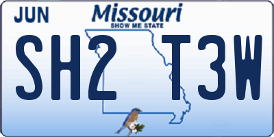 MO license plate SH2T3W
