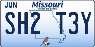 MO license plate SH2T3Y