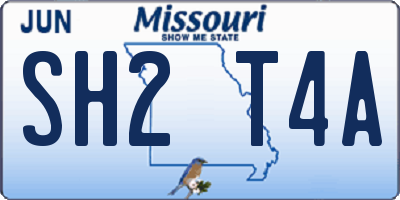 MO license plate SH2T4A