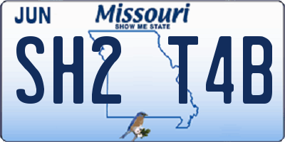 MO license plate SH2T4B