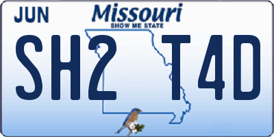 MO license plate SH2T4D