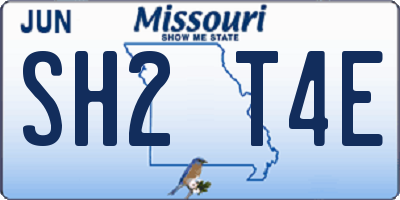 MO license plate SH2T4E