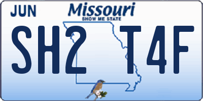 MO license plate SH2T4F