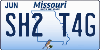 MO license plate SH2T4G
