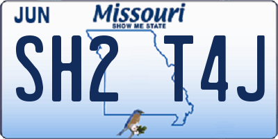 MO license plate SH2T4J