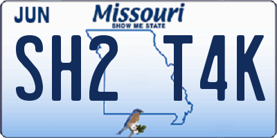 MO license plate SH2T4K
