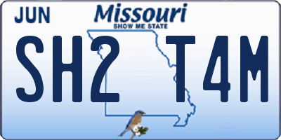 MO license plate SH2T4M