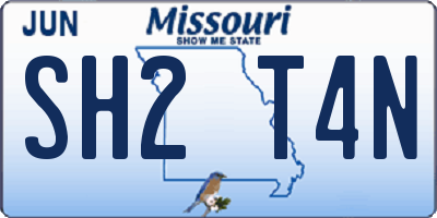 MO license plate SH2T4N