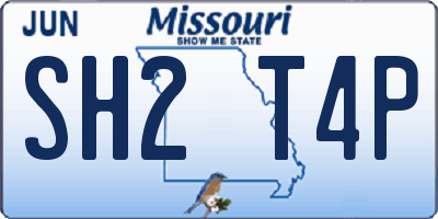MO license plate SH2T4P