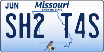 MO license plate SH2T4S