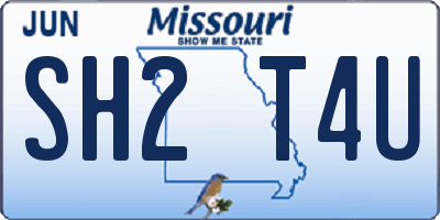MO license plate SH2T4U
