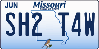 MO license plate SH2T4W